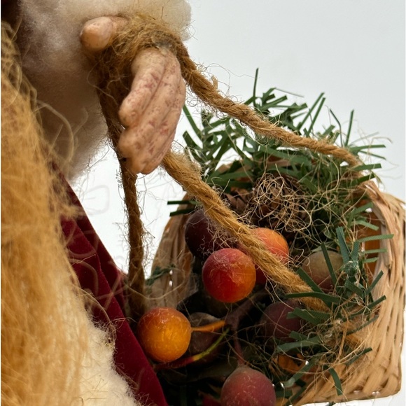 Christmas Tree Table Topper Santa Old World Nature Red Velvet Cape Green Body - Picture 13 of 16